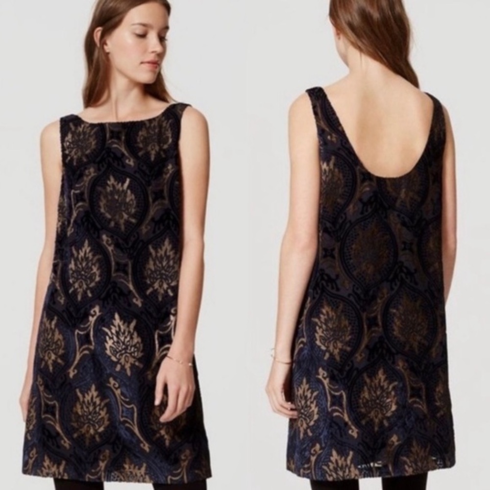 LOFT Mystic Velvet Swing Dress